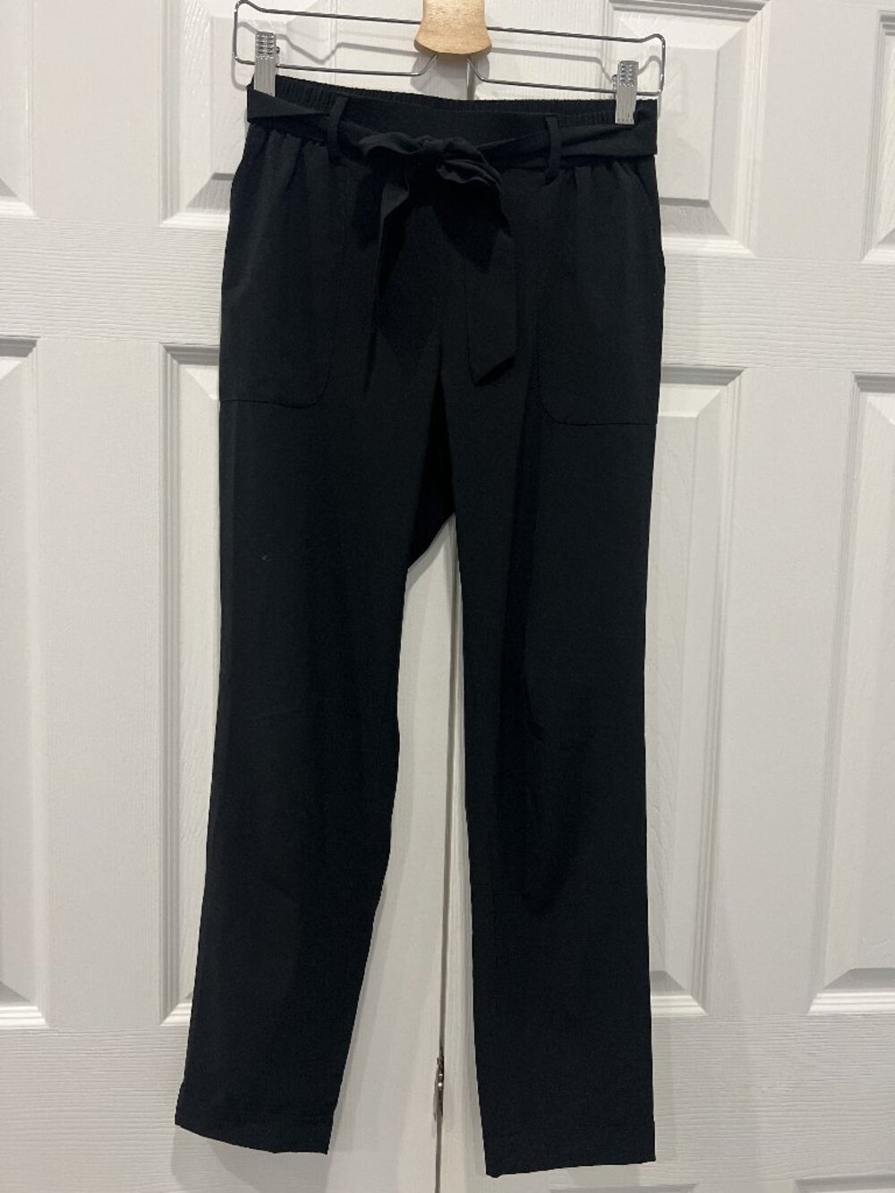 Black Belted Jogger Pants with Pockets